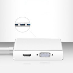 PCER USB C Hub estación de acoplamiento USB C a HDMI 3 * USB3.0 VGA adaptador USB3.0 HUB para MacBook Samsung Galaxy tipo c HUB USB C dongle