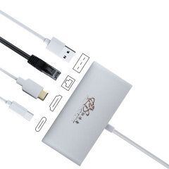 PCER USB C Hub estación de acoplamiento USB C a HDMI USB LAN adaptador USB C ADAPTADOR para MacBook Samsung Galaxy tipo c HUB dongle de acoplamiento