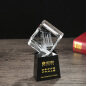 Custom 3d laser engraving crystal cube Building model craft souvenir