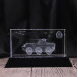 custom Laser engraved 3D Tank aircraft model K9 crystal cube for Crafts souvenirs