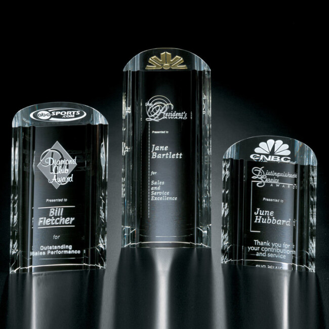 High quality hlaf cylinder crystal trophy awards for 3D laser engraving semicircle block award for gifts