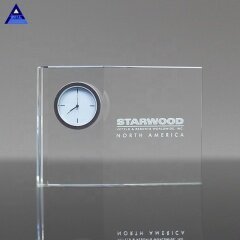 Wholesale Customer Design Transparent Optical Decorative Crystal Clock For Office Use