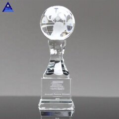 Trofeo de globo de cristal transparente K9, trofeo de globo terráqueo Anabella ambiental