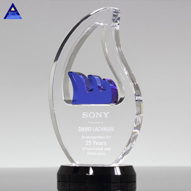 Personal Beauty Color Glass Crystal Flame Trophy For Sports Game Awards