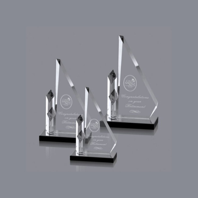 Pujiang Latest Promotion Price 3D Lasert Medal Obelisk Shaped Crystal Award And Trophy