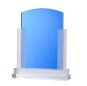 New Design Custom Blue Cheap Crystal Glass Shield Trophy Award For Souvenir Plaque