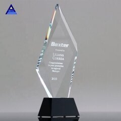 Best Selling Custom Design Obelisk Shape Blank Glass Award For Logo Engraving