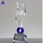 Personalized Text Engraving Elliptic Blue Flame Crystal Award Trophy