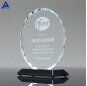 Engraved Flat Jade Glass Swoosh Award Trophy For Corporate Promotional Gifts