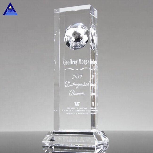 The Vision Crystal World Globe Paperweight,,Christmas Crystal Ball With Clear Base