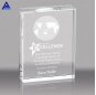 New Design Engraved Popular Custom World Map Crystal Awards And Trophies With Base