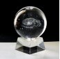 3D Moon Crystal Ball Paperweight Laser Engraved Glass Sphere Display Globe Meditation Ball Home Decor with Crystal stand