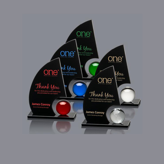 Ship Sails Shaped Crystal Personalized Trophy For Business custom Award Trophy