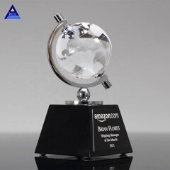 Hot Sale Souvenir Or Business Gifts Decorative Crystal World Map Glass Earth Globe
