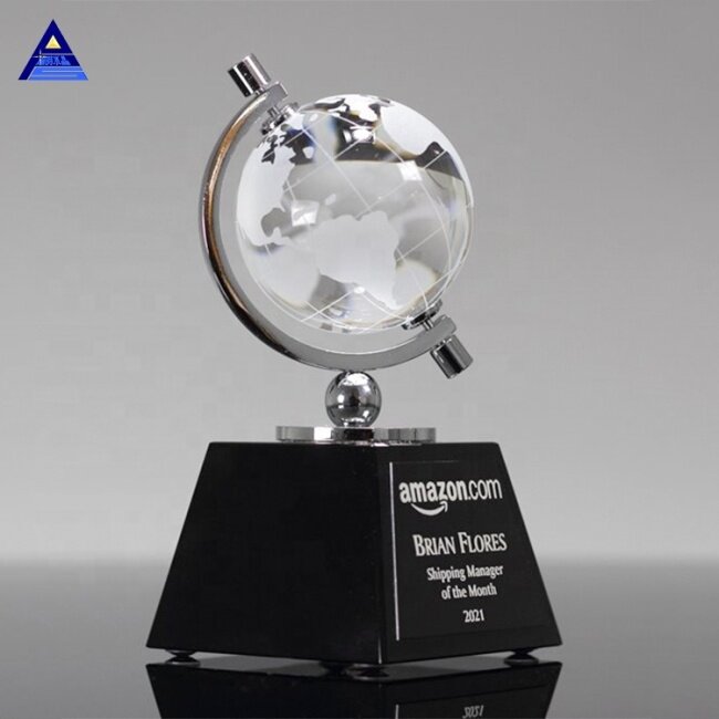 Hot Sale Souvenir Or Business Gifts Decorative Crystal World Map Glass Earth Globe