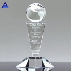 Trofeo de globo de cristal personalizado popular con mapa mundial