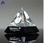 Classic Table Crystal Glass Pyramid Clock Triangle Crystal Desktop Clock For Souvenir Gifts