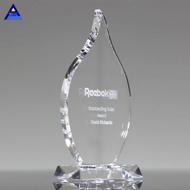 Custom Cheap High Quality Olympia Clear Flame Crystal Award For Event Souvenir