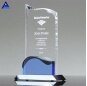 Cheap Souvenir And Business Gift Flame Shape Luminous Wave Crystal Award Trophy