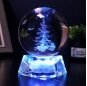 FS Crystal Hot Sale 3D Laser Engraving Clear Round Shape Crystal Craft Photography Crystal Ball With LED Light Base