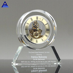 Spot Wholesale Transparent Crystal Mechanical Office Clock Custom Desk Crystal Clock For Gift