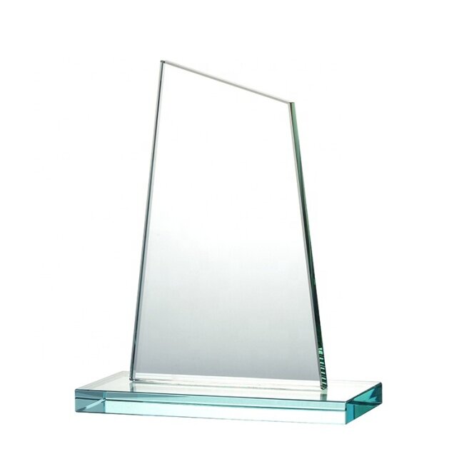 Wholesale Cheap Shield Jade Glass Plaque Trophy K9 Glass Crystal Award For Souvenir