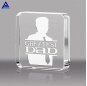 China Wholesale OEM Service Laser Engraving Square Crystal Paper Weight For Business Souvenir Gift