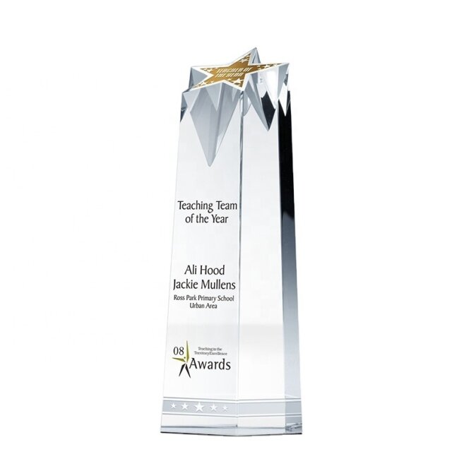 Award 3D Laser Awards Star Engraving Block Sport Block Glass Trophies Cube Crystal Blank Trophy