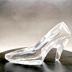 Nuevos zapatos de cristal de princesa, zapatos de tacón alto para bodas, cumpleaños, recuerdo, decoración del hogar, regalo romántico