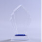 China Factory OEM Service Engraving Rhombic Shape Trophy Blank Crystal Award With Base
