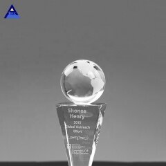 Trofeo de globo de cristal personalizado popular con mapa mundial