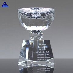 Copa de trofeo de cristal Triumph K9 de diseño único al por mayor elegante con base