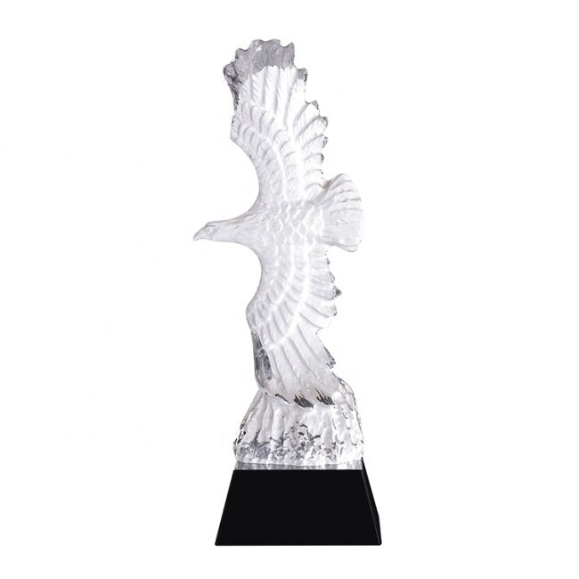 Wholesale Award Trophy Promotional Gift Glass Crystal Eagle Animal Figurine For Sale