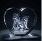 3D фото кристалл в форме сердца