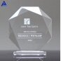 Cheap Wholesale Transparent Blank Jade Glass Octagon Crystal Trophy Awards For Company