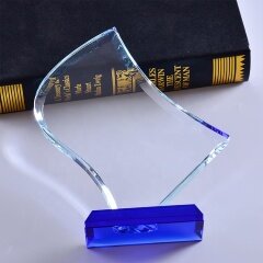 Трофей награды New Design Custom Cutting Flame Crystal с синей основой для успешных наград