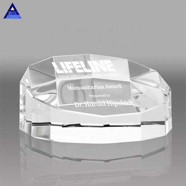 High End Round Diamond Crystal Paper Weight