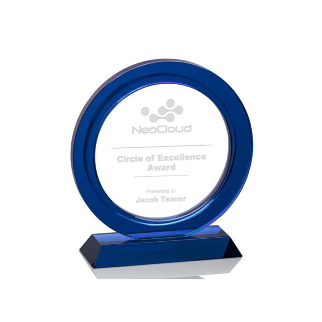 Custom Quality 3D Engrave Blank Crystal Trophy/Award/Circle Pillar/Trophy Crystal