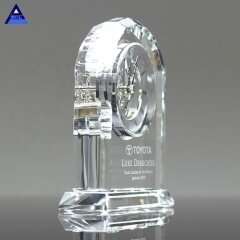 Wholesale Hot Sale New Fashion Round Shape Desktop Crystal Mini Clock For Souvenir