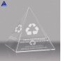 Factory Price Crystal Glass Pyramid Shaped Paperweight With Logo Engraved On The Bottom