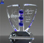 New Promotional Cheap Corporate Gift With Custom Logo Printed Glass Crystal Trophy