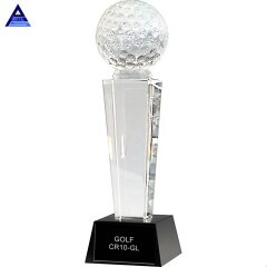 Trofeo de golf de cristal de nuevo diseño de regalo honorable de ventas calientes