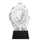 Wholesale Custom Polished Crystal Decoration Pieces Crystal Lion Animal Figurine With Black Base