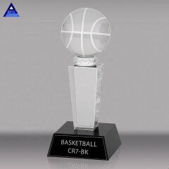 Premio de trofeo de cristal de venta caliente de Pujiang Premios de baloncesto de deportes de diseño de alta calidad