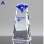 Wholesale Cheap Business Gifts Essence Blue Diamond Shape Crystal Awards