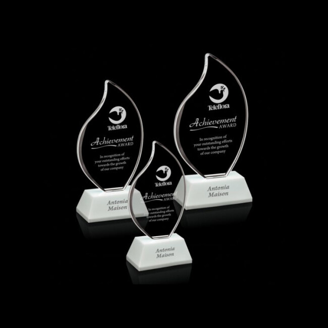 Engraved Clear Glass Oval Leaf Awards for Corporate Promotion Gifts award trophy crystal