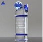 Custom World Map Clear Earth Award K9 Hand Holding Globe Crystal Trophy