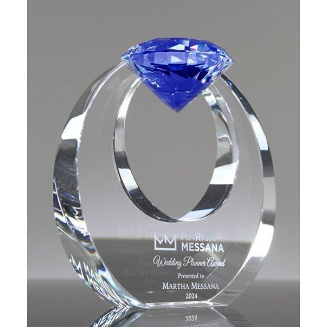 Optical Glass Classics Clear Crystal Diamond Trophy For Souvenir Business Gifts