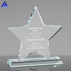 New Design Factory Wholesale Clear Star Jade Glass Crystal Award Trophy For Corporate