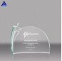 Round Shape Crystal Awards Plaque With Globe Ball Design And white Base